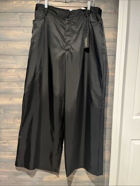 NWT Versona Black Wide-Leg Satin-look  Trousers 16